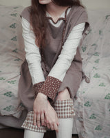 check button kneesocks / gray