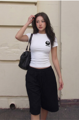 ストレッチコットンスリムショートスリーブTシャツ ホワイト