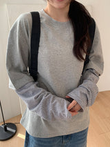 [unisex]メパン ストライプ レイヤード ロングスリーブ ティー