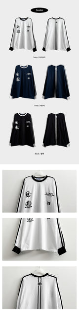 In-mi track line boxy fit long sleeve t-shirt