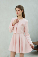 LANI TWEED CARDIGAN / PINK