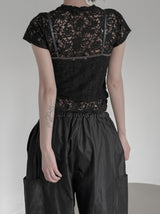 Lace Patchwork Strap Sleeveless