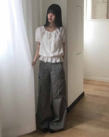 クーリエツーボタンブーツカットカーゴパンツ