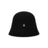VA Curved Oval Metal Washed Knit Bucket Hat  / Black