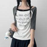 ナグランリトルガールオフショルダーレグランTシャツ(3 colors)