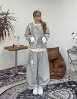 Laber Waffle Stripe Cardigan