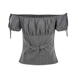 Elric Stripe Off Blouse