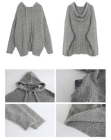 wool gray hood oversized fit knitwear