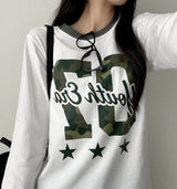Camo 07 lettering number long sleeve tee
