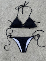 Black stud bikini - Triangle bottom