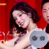 [クォン・ウンビ Piercing] メタルローズピアス - Silver Color