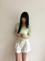 Ellen Button Roll-Up Shorts