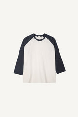 スラブカラーマッチングラグラン7分袖Tシャツ