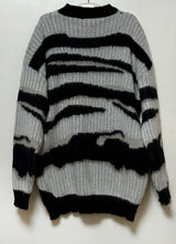 ZEBRA BLACK MARBLING BOXY MODERN HIP KNIT