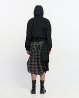 Neck Shirring Hooded Windbreaker _ BLACK