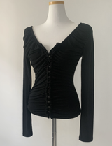 Lips shirring hook top (black)