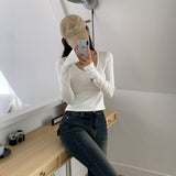 [BELLIDE MADE] Brin, slim U-neck long-sleeved T-shirt