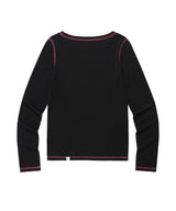 W ROSE LS TEE BLACK(CV2EFFT555A)
