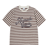25SS ストライプロゴプリントショートスリーブTシャツ ダークブラウン