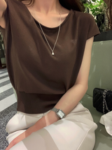 アデイキャップスリーブニットトップス / 5 Colors