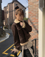 レニクロップドシアリングビッグポケットマスタングジャケット
