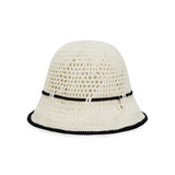 Heart Chain Crochet Ribbon Bucket Hat / Black