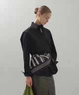 Hidden Embroidery Stitch Shirt_Black