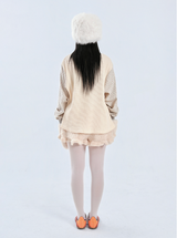 flower waffle long sleeve (cream)