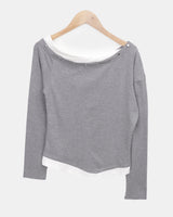 ラオンカラーブロックワンショルダーTシャツ