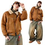 peanut wool suede jacket