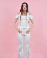 ローズホルターブラウス [WHITE]