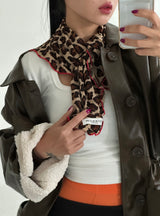 Leopard Tube Top Layered Scarf