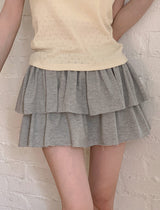Pure Frill Mini Tiered Skirt Pants (3color)