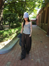 Danf Button Wide Balloon Pants