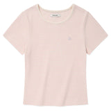 KIRSH プレーンスリムフィットストライプTシャツ【ピンク】