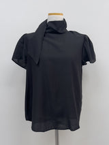 [Short Sleeve Version] チャーミング タイ パフ ブラウス
