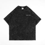PEANUT STAIN - ビッグ ロゴ ウォッシュ ブラック オーバーサイズ Tシャツ