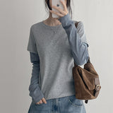 Art Stripe Layered Long Sleeve T-Shirt (5 colors)