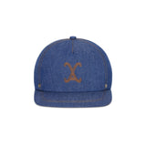 VA Curved Denim Stitch Detail 5Panel Ball Cap / Lightindigo