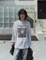 グローイングプリンティングベルベット長袖Tシャツ