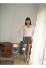 Gray Slimming Mini Pants Skirt