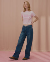 ラブリボンクロップTシャツ-PINK
