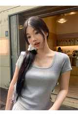 サイドポイントリボンショートスリーブtシャツ