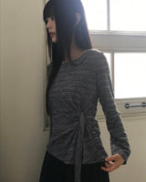 Norin Twisted Round Diagonal Long Sleeve T-Shirt