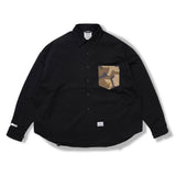Twill Pocket Oversized Shirts Black