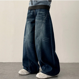 Ipp vintage washing round incision denim wide pants