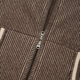 KNIT MIX HOODIE ZIP UP [BEIGE]