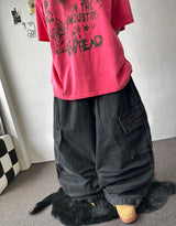 Eve Parachute Cargo Balloon Denim Pants 3color