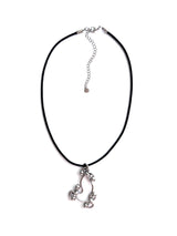 Adinkra シンボルピースメイキングブラックストラップネックレス (size: 2type)