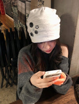 Unique Button Point Beanie (2color)